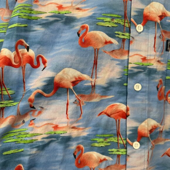 Ripndip Flamingo S/S Shirt Hawaiian top summer vacation vibe island style blue p - Picture 4 of 8
